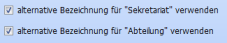 18. Alternative Bezeichnung für "Sekretariat" und "Abteilung"