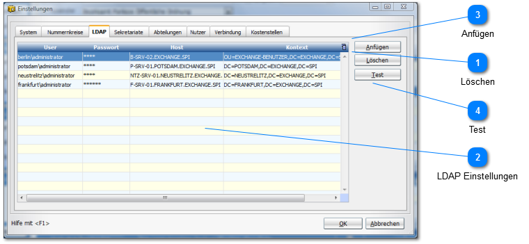 Einstellungen-LDAP